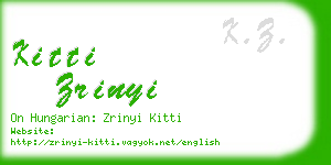 kitti zrinyi business card